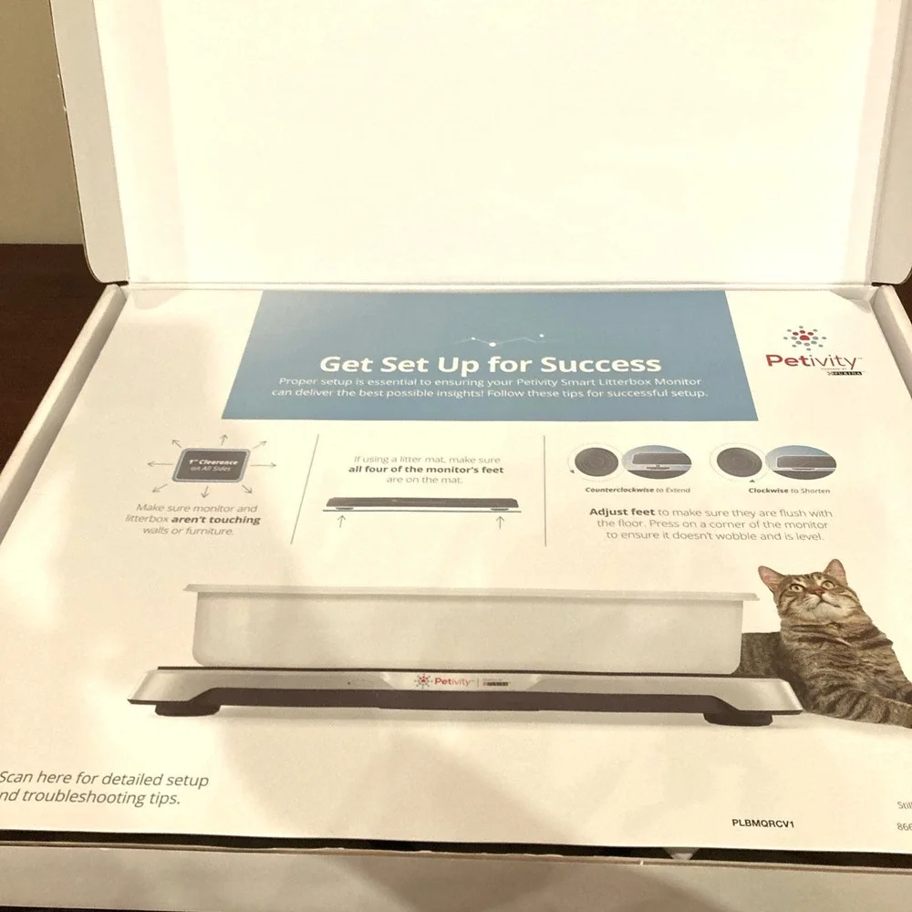 Petivity Smart Litterbox Monitor Health Tracking Alert System for Cats Open Box